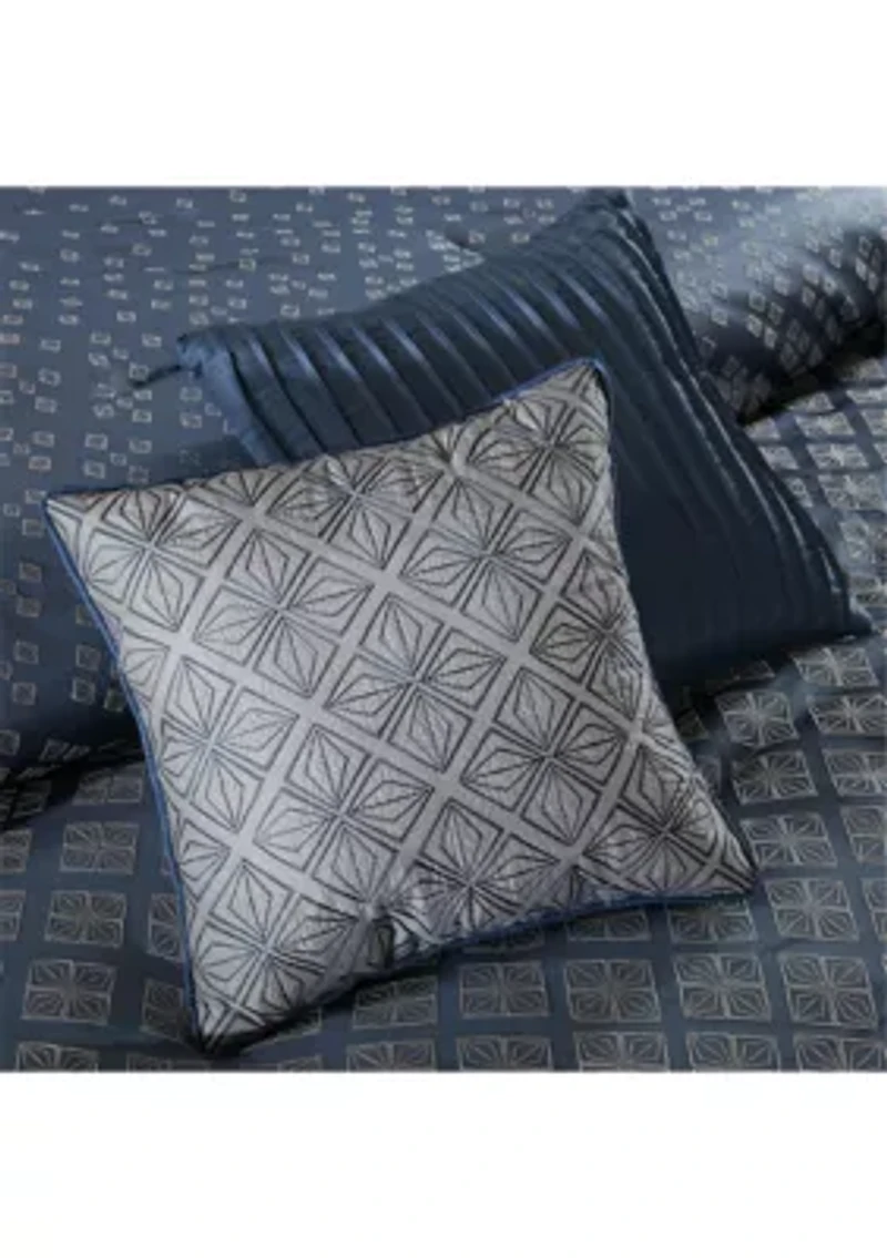 Biloxi 7 Piece Comforter Set- Navy