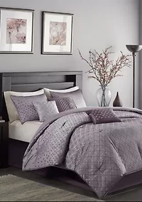 Biloxi 7-Piece Comforter Set- Purple