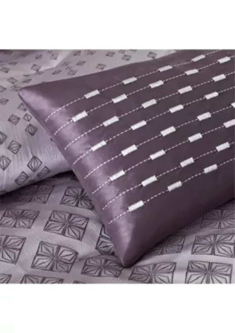 Biloxi 7-Piece Comforter Set- Purple
