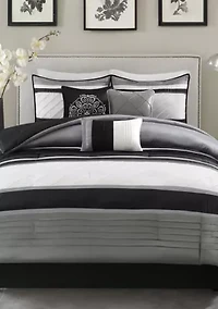Blaire 7-Piece Comforter Set- Grey