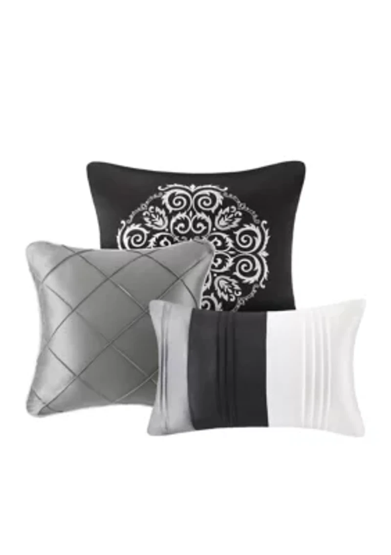 Blaire 7-Piece Comforter Set- Grey