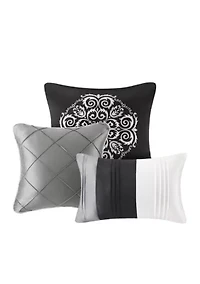 Blaire 7-Piece Comforter Set- Grey