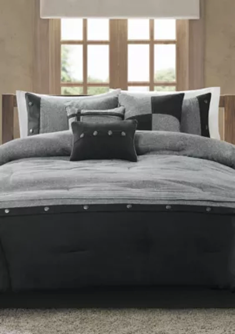 Boone 7-Piece Comforter Set- Brown