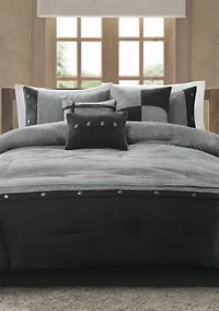 Boone 7-Piece Comforter Set- Brown