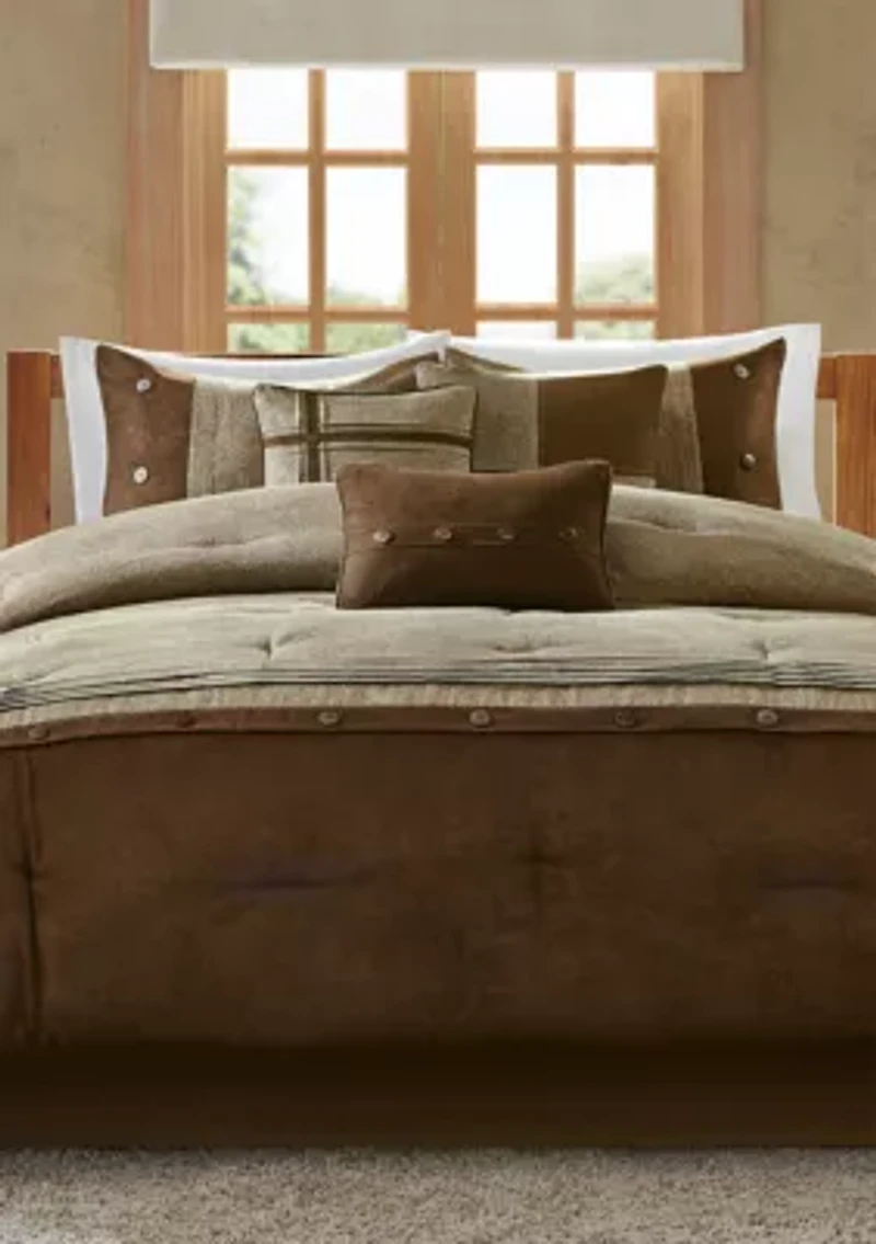 Boone 7-Piece Comforter Set- Brown