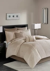 Camelia 8-Piece Embroidered Comforter Set - Natural