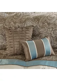 Caroline	Jacquard 7-Piece Comforter Set - Blue