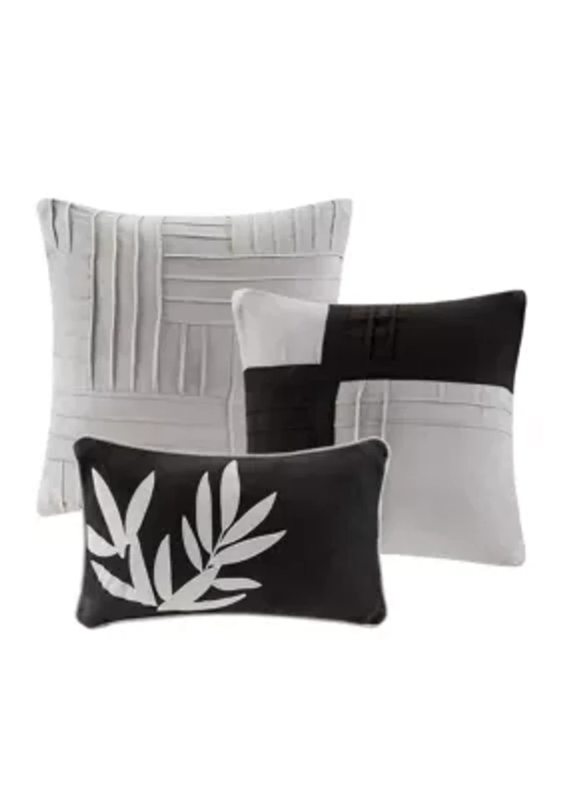 Connell Gray 7-Piece Queen Comforter Set 90-in. x