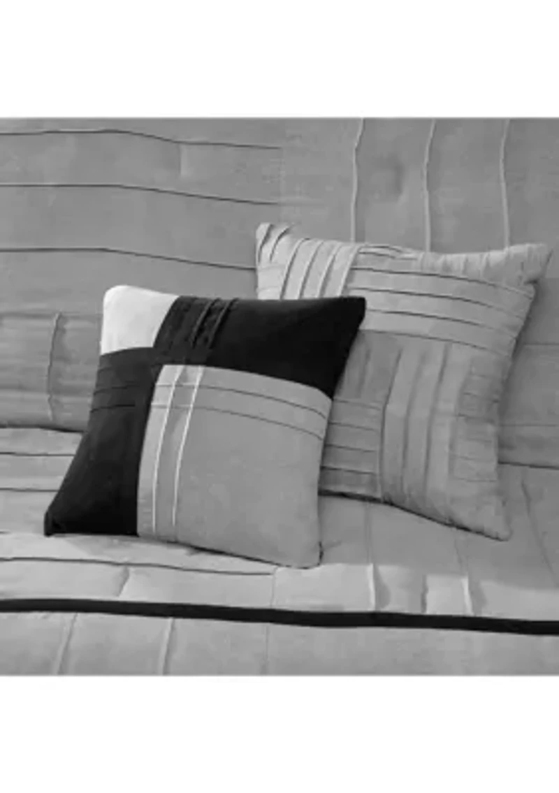 Connell Gray 7-Piece Queen Comforter Set 90-in. x