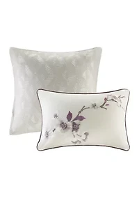 Madison Park Holly 8 Piece Cotton Comforter Set- Purple
