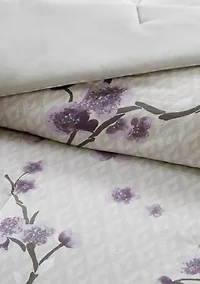 Madison Park Holly 8 Piece Cotton Comforter Set- Purple