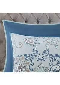 Isla 8 Piece Cotton Floral Printed Reversible Comforter Set