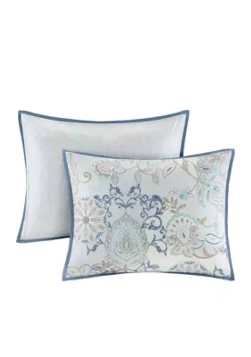 Isla 8 Piece Cotton Floral Printed Reversible Comforter Set