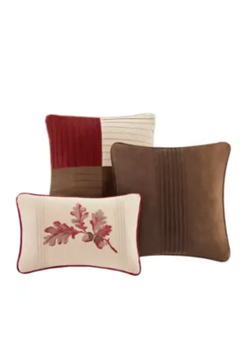 Jackson Blocks Red 7-Piece Queen Comforter Set 90-in. x