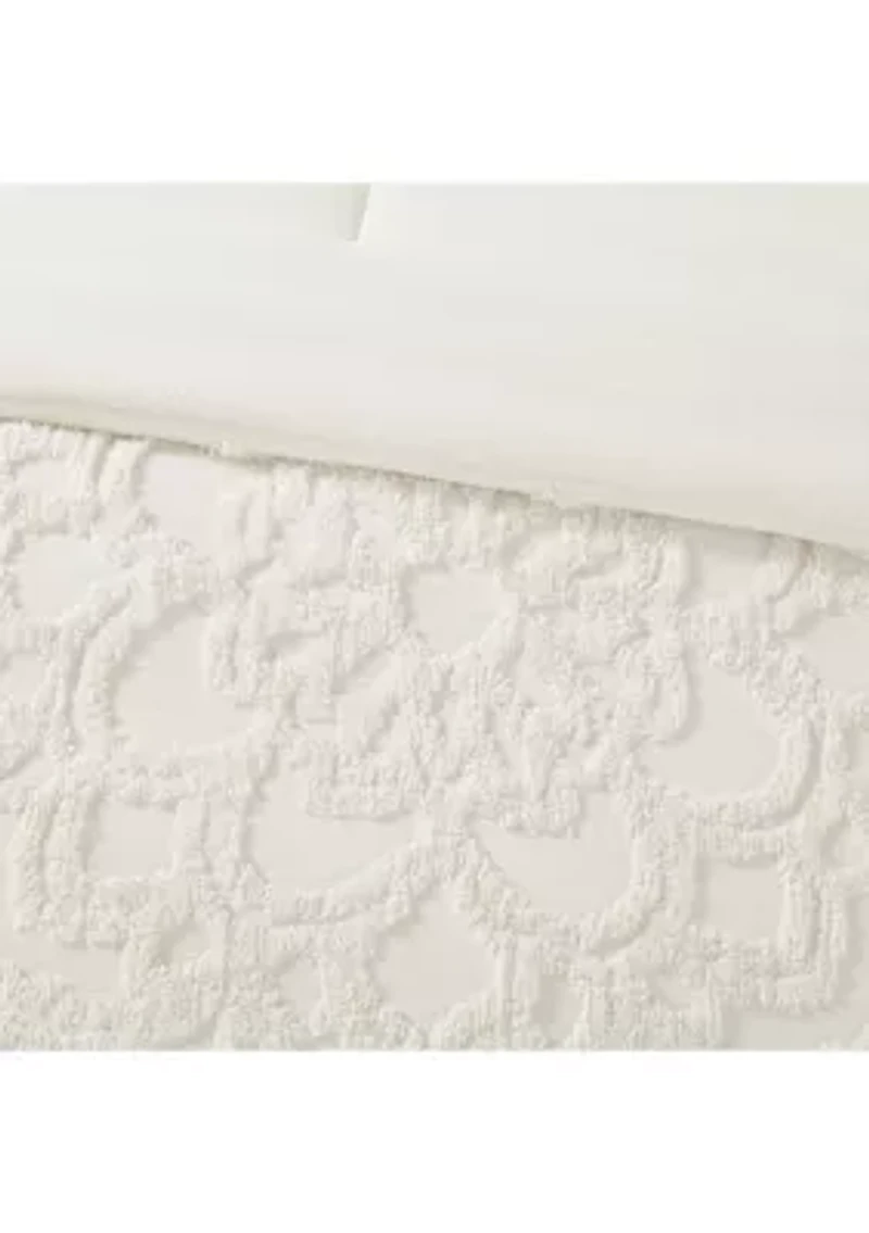 Madison Park Laetitia Cotton All Season Tufted Chenille Medallion Comforter Set