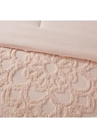 Madison Park Laetitia 3-Piece Cotton Chenille Comforter Set- Blush