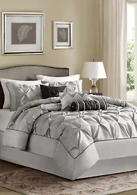 Laurel Taupe 7-Piece Queen Comforter Set