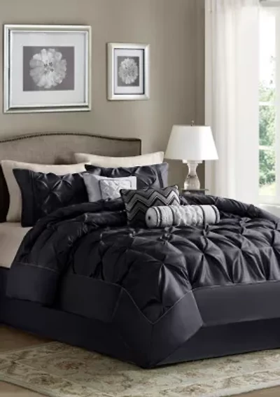 Laurel Taupe 7-Piece Queen Comforter Set
