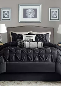 Laurel Taupe 7-Piece Queen Comforter Set