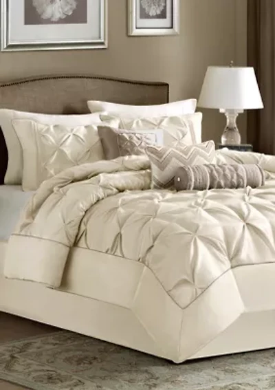 Laurel Taupe 7-Piece Queen Comforter Set