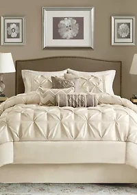 Laurel Taupe 7-Piece Queen Comforter Set