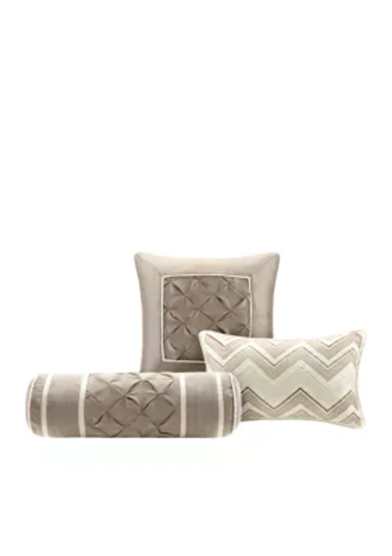 Laurel Taupe 7-Piece Queen Comforter Set