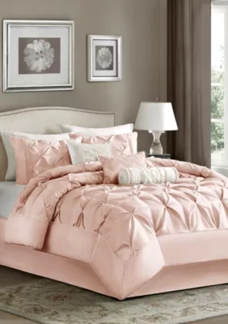 Laurel Taupe 7-Piece Queen Comforter Set