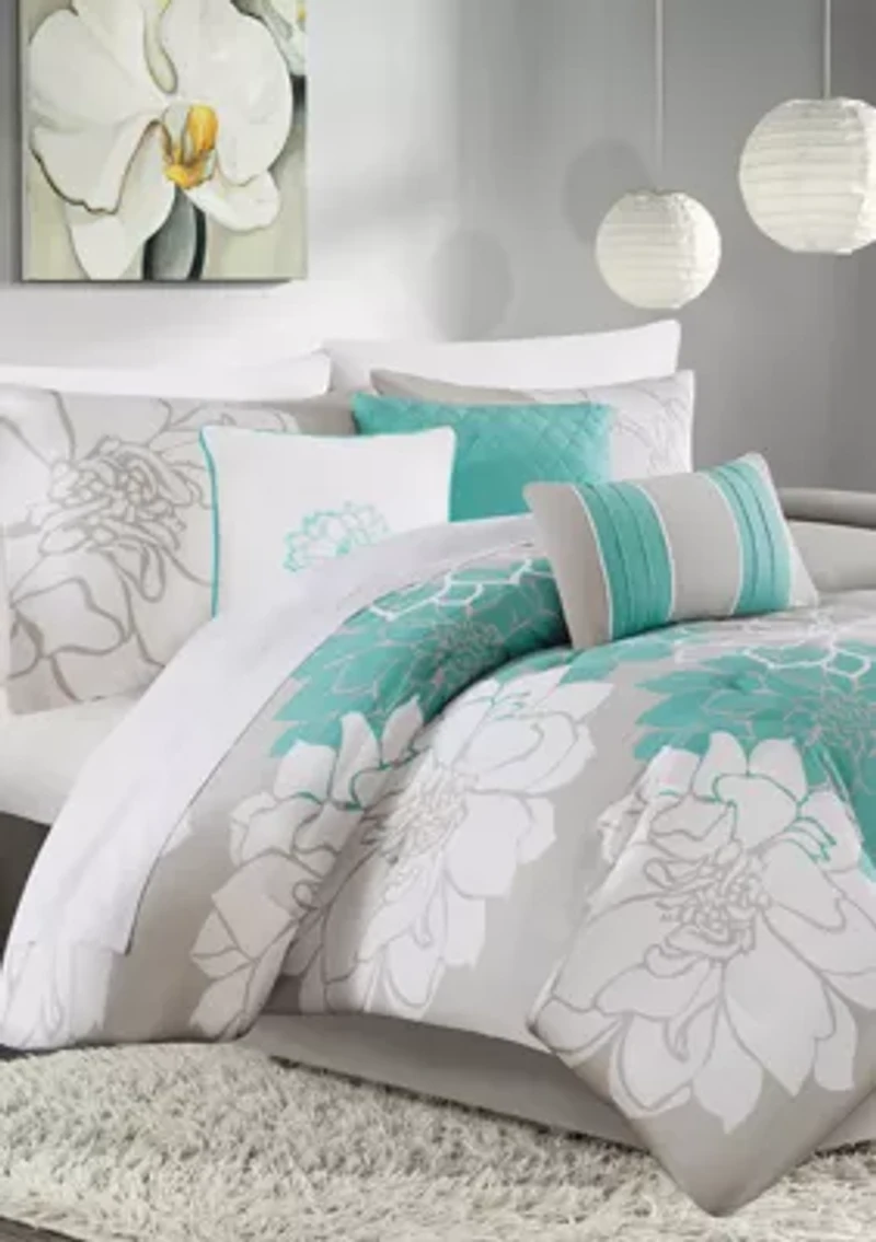 Lola 200TC Cotton Sateen Soft Floral Print Comforter Set