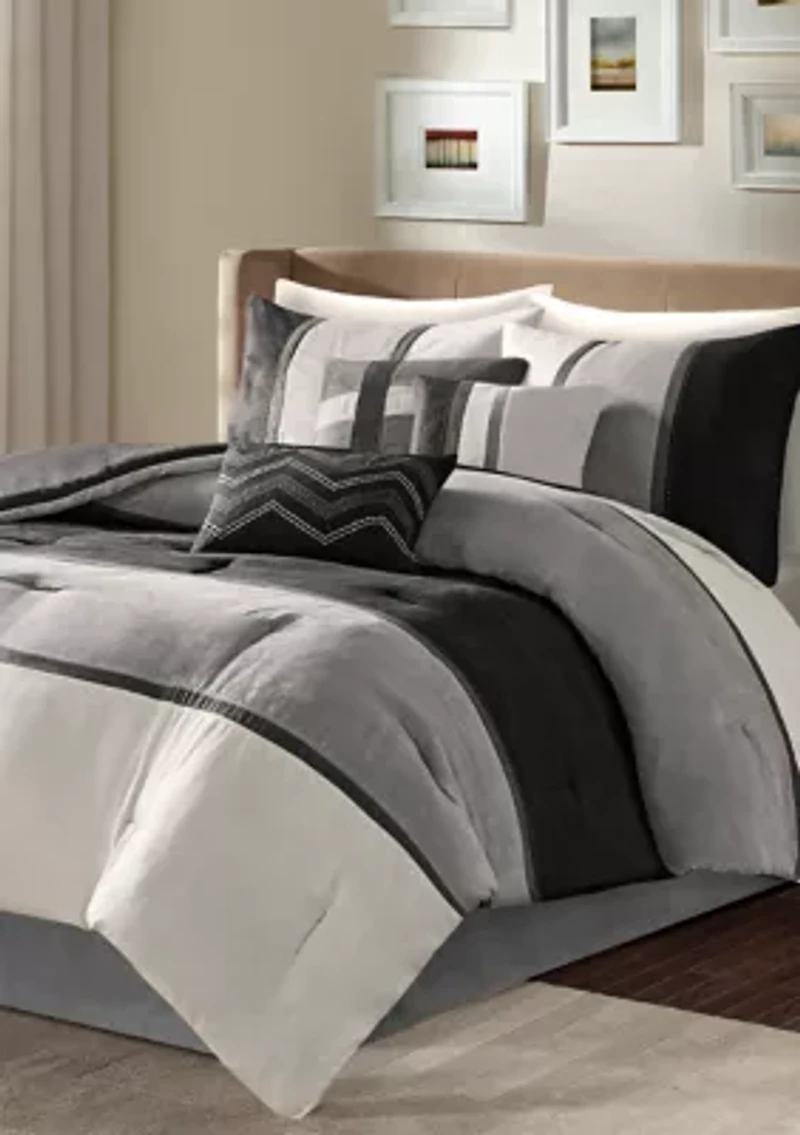 Palisades 7 Piece Comforter Set- Brown