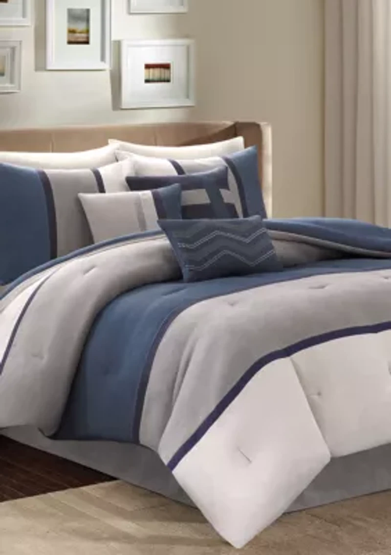 Palisades 7 Piece Comforter Set- Brown