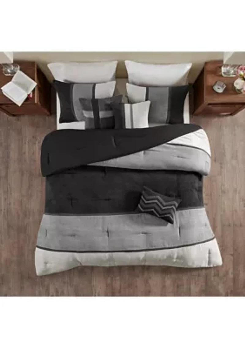 Palisades 7 Piece Comforter Set- Brown