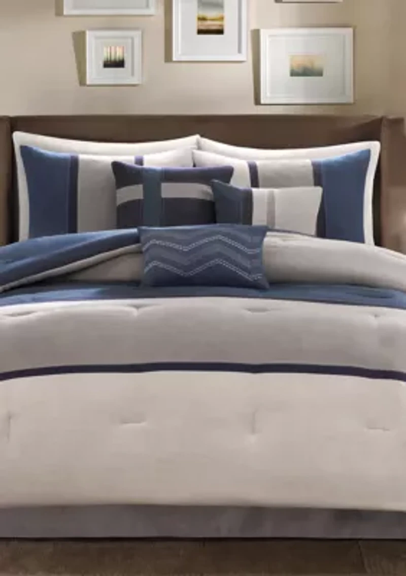 Palisades 7 Piece Comforter Set- Brown