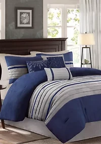 Palmer Faux suede Soft 7 Piece Comforter Set