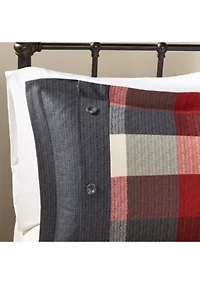 Ridge 7-Piece Herringbone Red Comforter Set