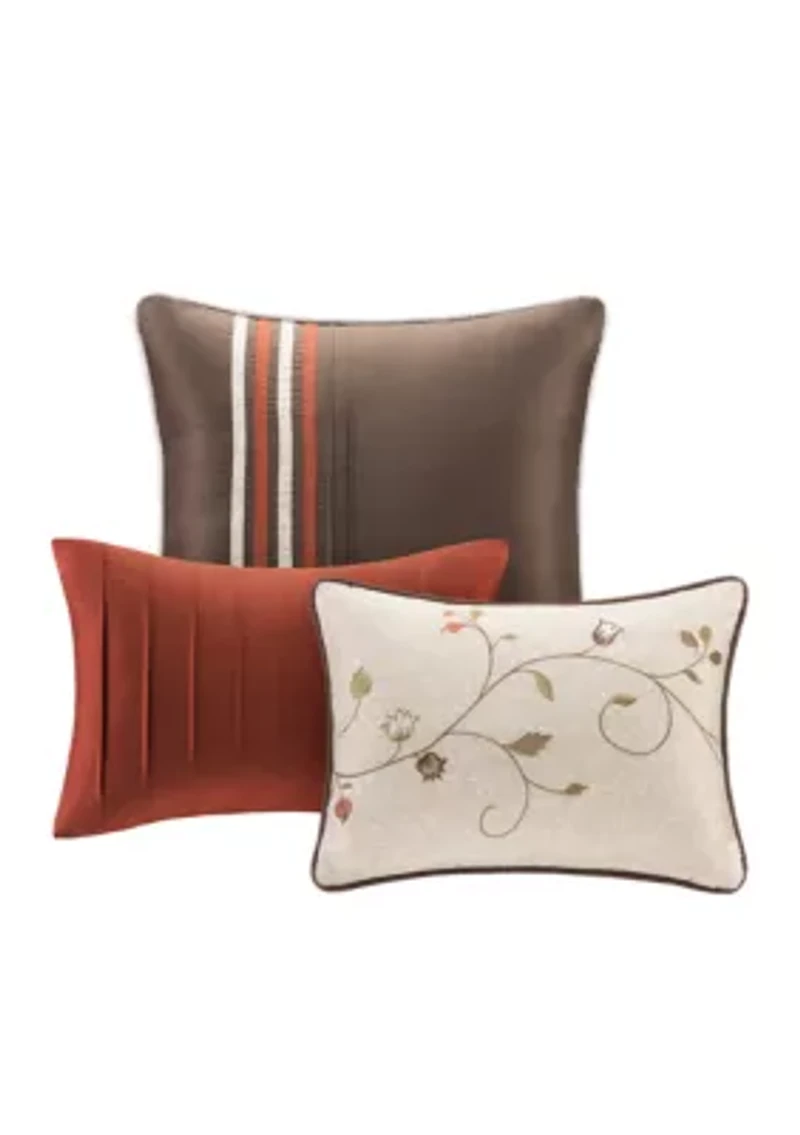 Serene Embroidered 7-Piece Navy Comforter Set