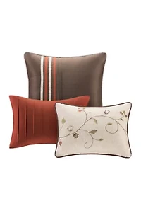 Serene Embroidered 7-Piece Navy Comforter Set