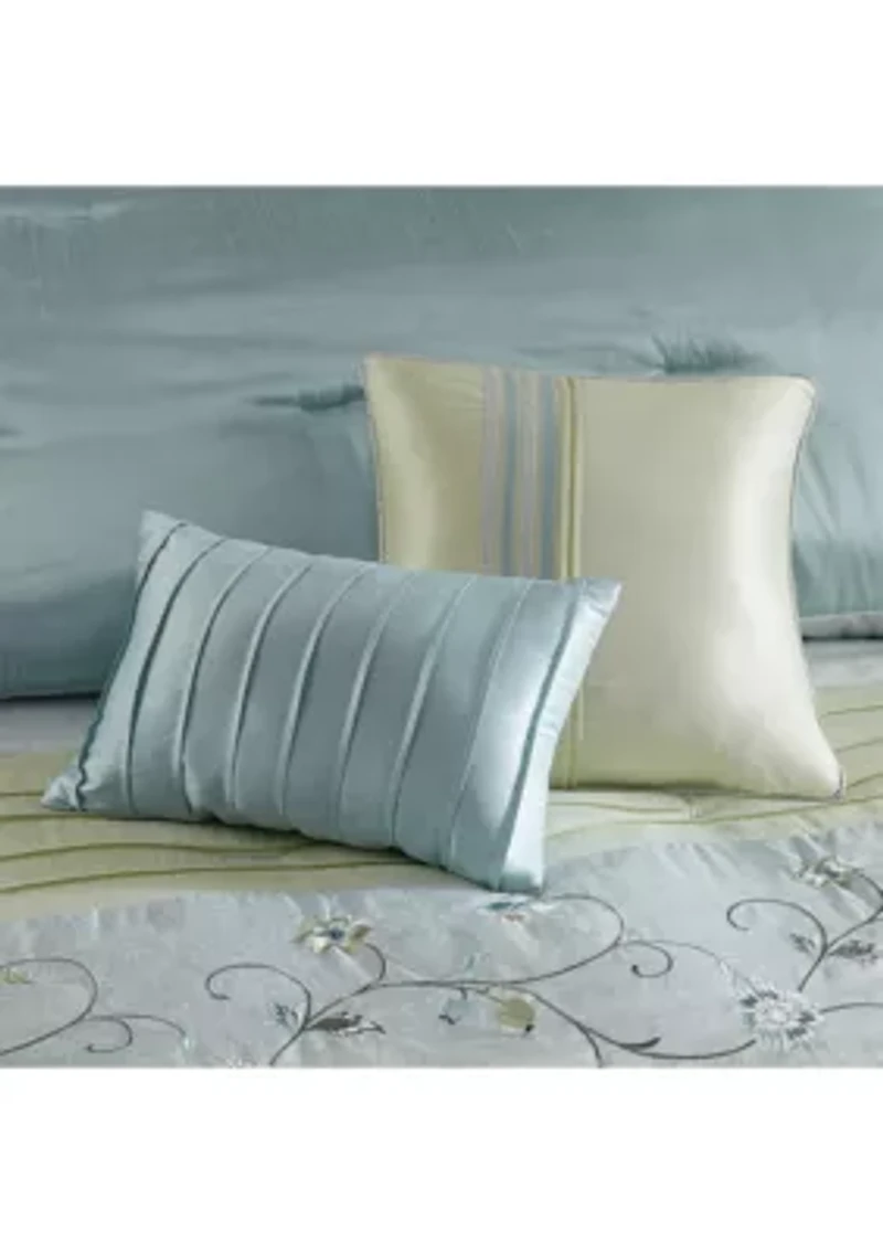 Serene Embroidered 7-Piece Navy Comforter Set