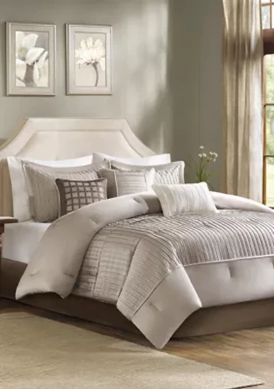 Trinity 7-Piece Taupe Comforter Set
