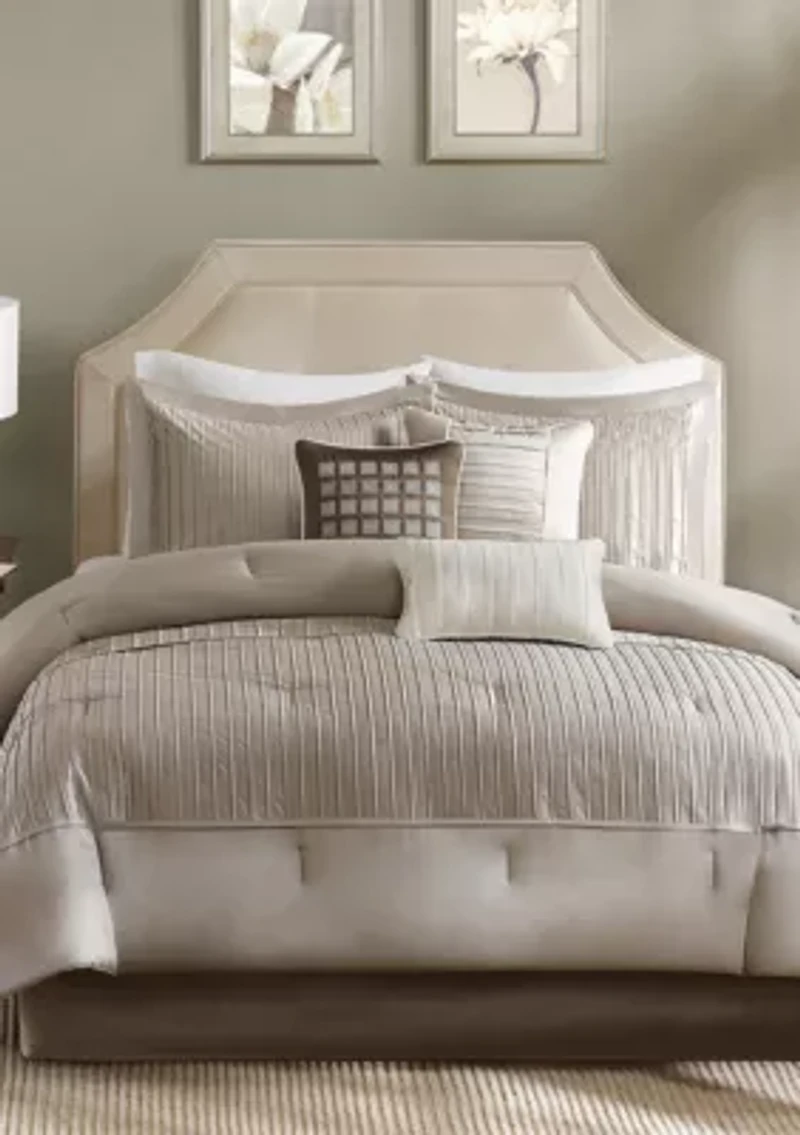 Trinity 7-Piece Taupe Comforter Set