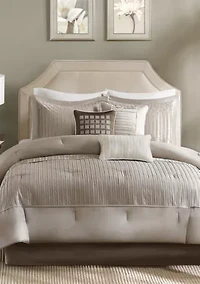 Trinity 7-Piece Taupe Comforter Set