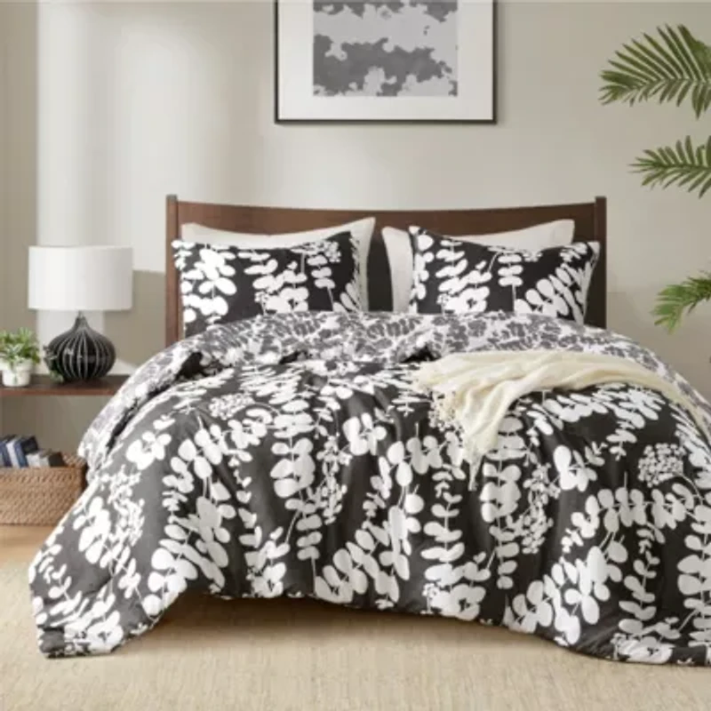 Aria Floral Print Reversible Comforter Set