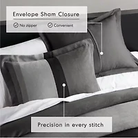 Boulder Stripe Pieced Faux Suede Comforter Set