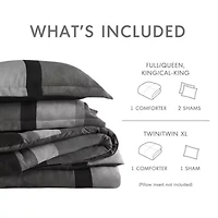 Boulder Stripe Pieced Faux Suede Comforter Set