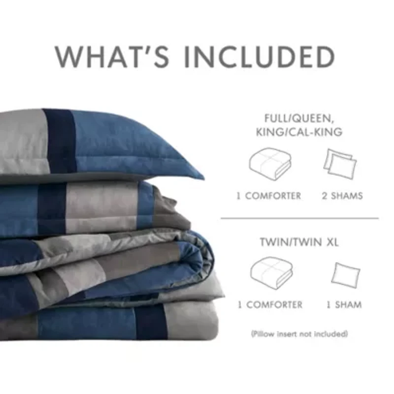 Boulder Stripe Pieced Faux Suede Comforter Set