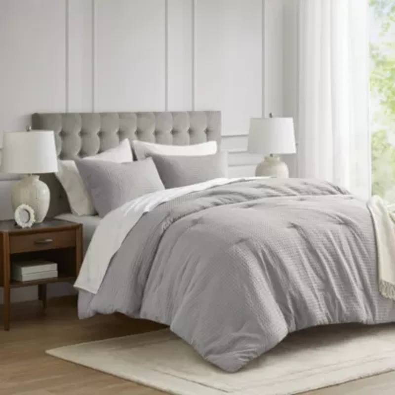 Mina Waffle Weave Textured Comforter Set