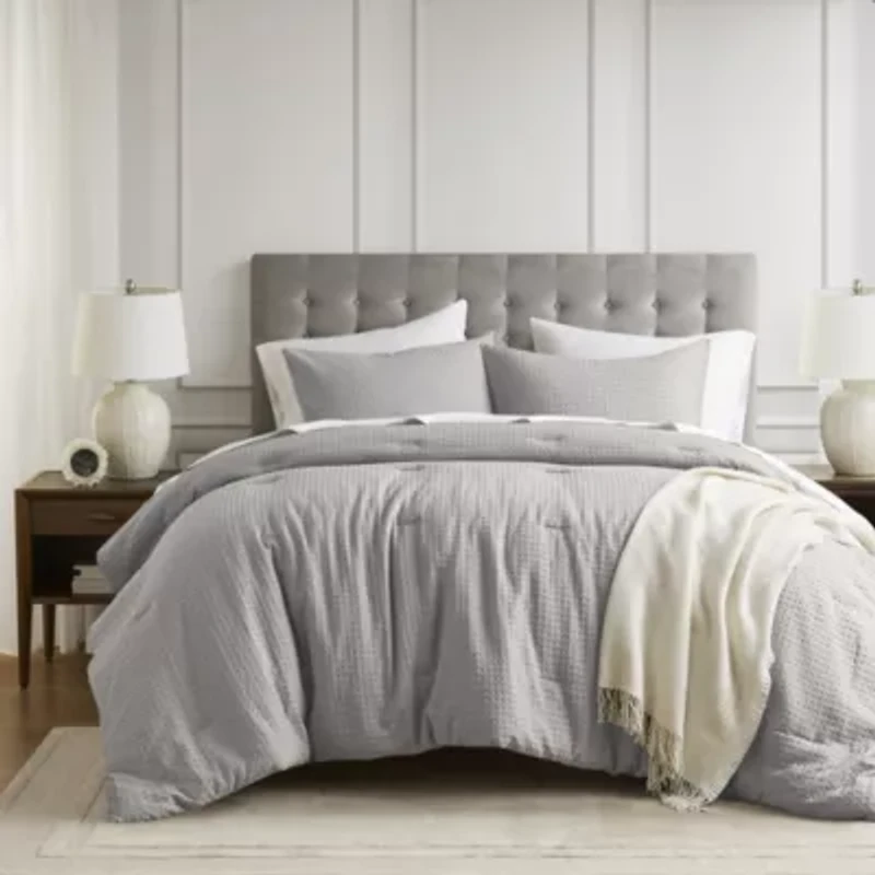 Mina Waffle Weave Textured Comforter Set