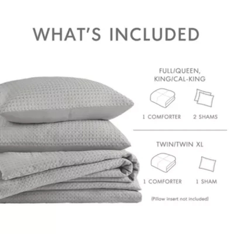Mina Waffle Weave Textured Comforter Set