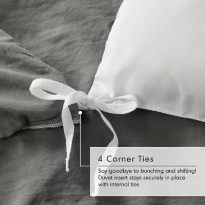 Porter Soft Washed Pleated Duvet Cover Set