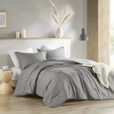 Camden Chambray Print Solid Comforter Set