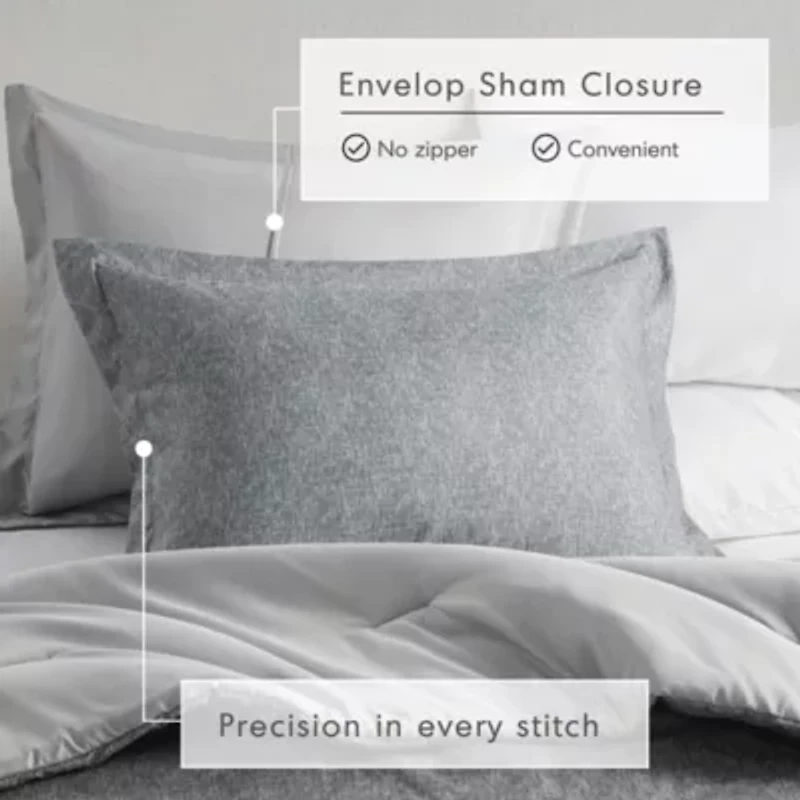 Camden Chambray Print Solid Comforter Set